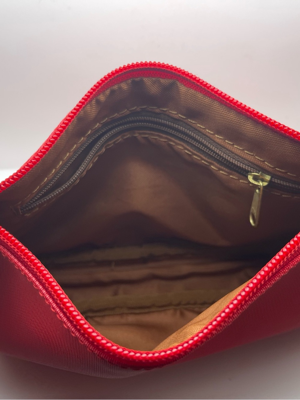 Brics Red Canvas & leather Crossbody with Tan Leather Strap Made in Italy - Picture 2 of 7